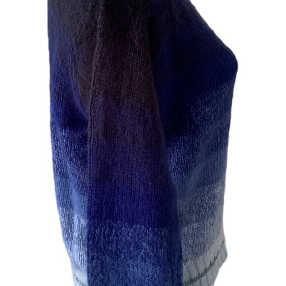 American Eagle Women's Sweater Mock Neck Ribbed Knit Blue Ombre Crop Size Med - Picture 10 of 16